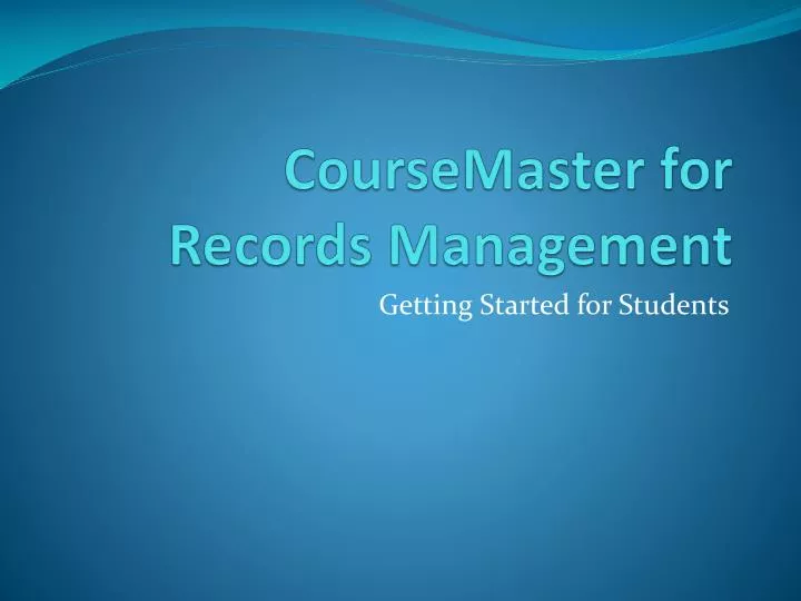 coursemaster for records management