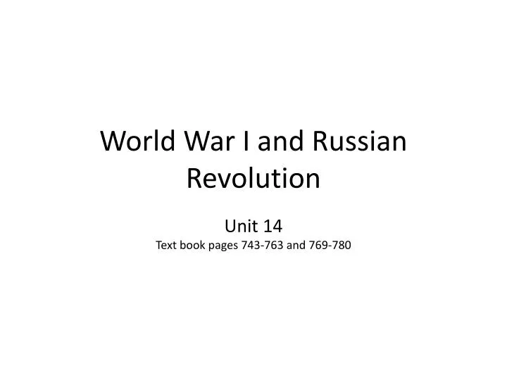 world war i and russian revolution