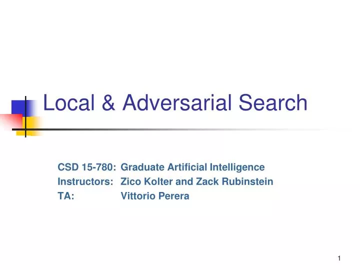 local adversarial search