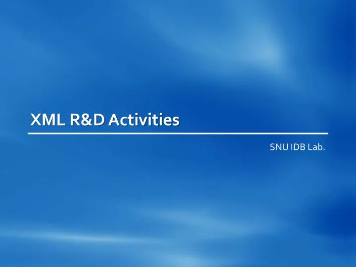 xml r d activities