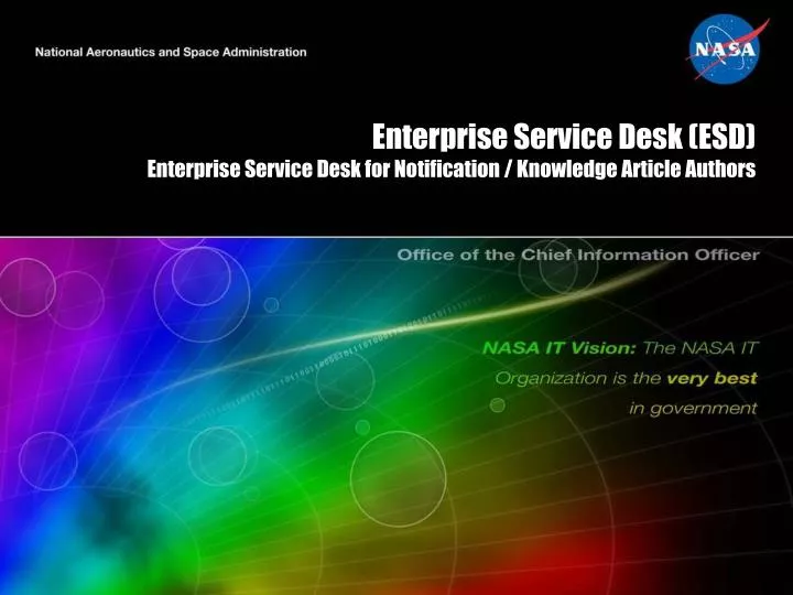 enterprise service desk esd enterprise service desk for notification knowledge article authors