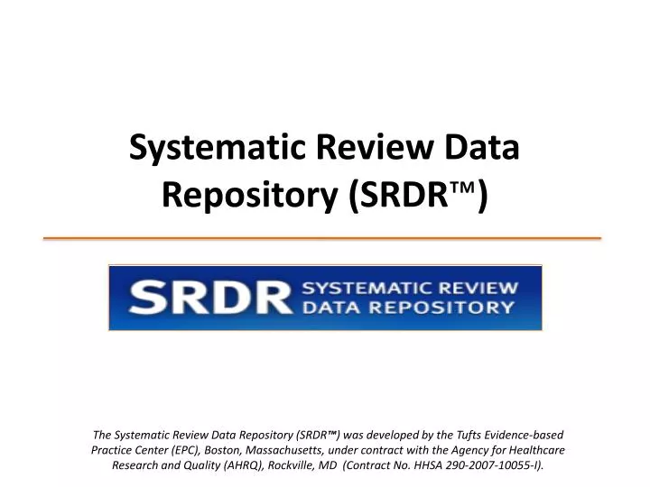 systematic review data repository srdr