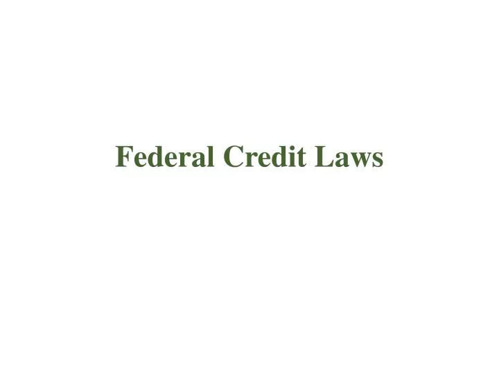 federal credit laws
