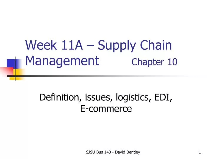 week 11a supply chain management chapter 10