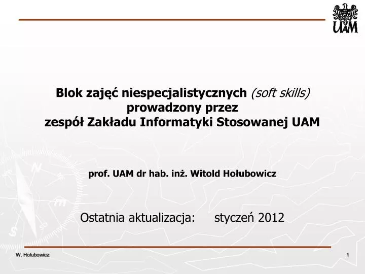 ostatnia aktualizacja stycze 2012