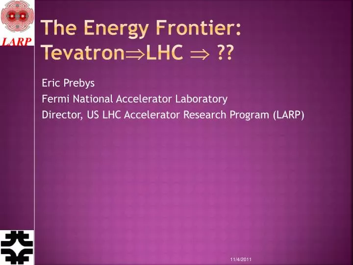 the energy frontier tevatron lhc