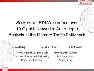 Sockets vs. RDMA Interface over 10-Gigabit Networks: An In-depth Analysis of the Memory Traffic Bottleneck