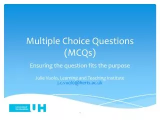 Multiple Choice Questions ( MCQs)