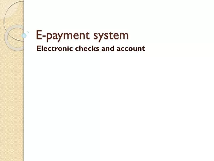 e payment system