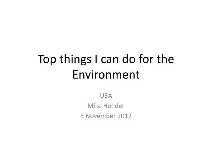 top things i can do for the environment