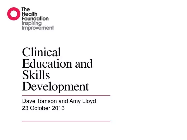 clinical education and skills development