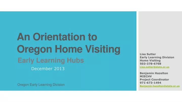 an orientation to oregon home visiting