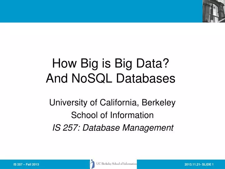 how big is big data and nosql databases