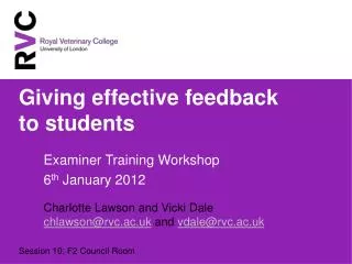Giving effective feedback to students