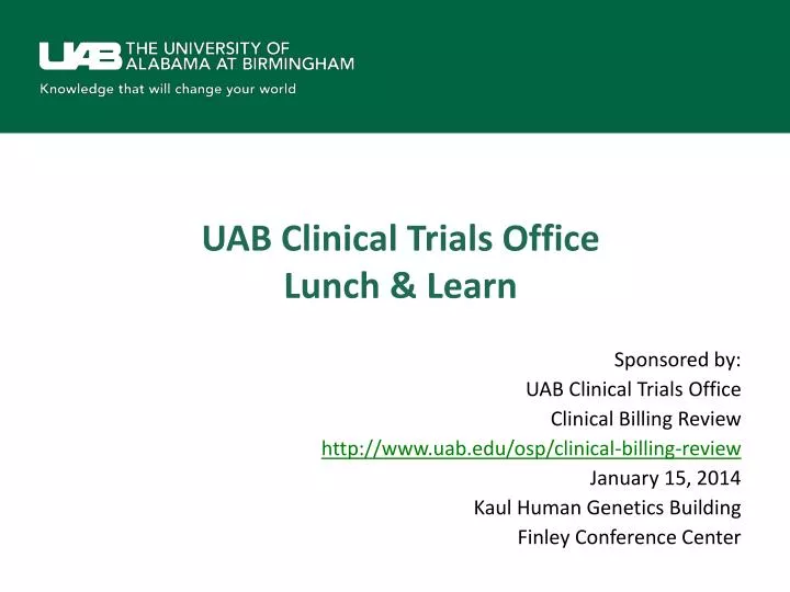 uab clinical trials office lunch learn