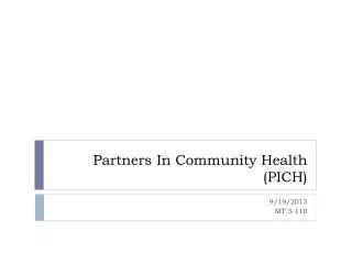 Partners In Community Health (PICH)