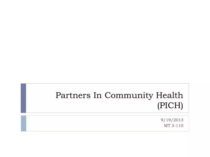 partners in community health pich