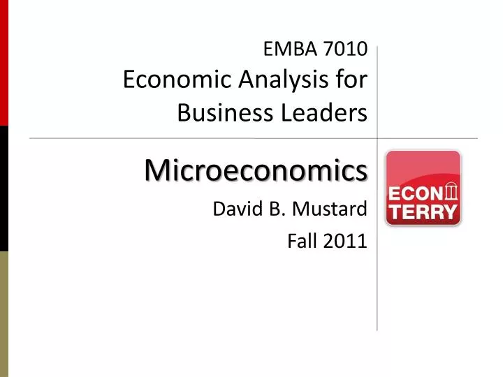 emba 7010 economic analysis for business leaders