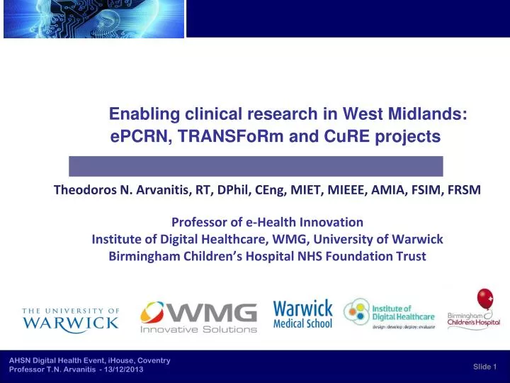 enabling clinical research in west midlands epcrn transform and cure projects