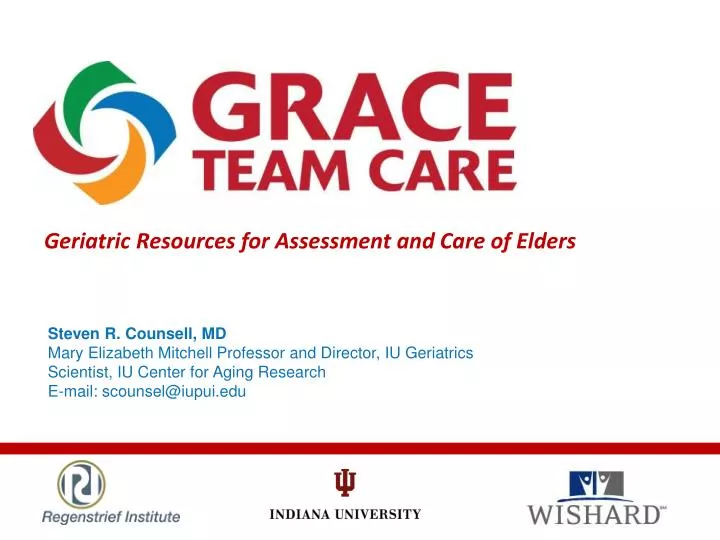 geriatric resources for assessment and care of elders