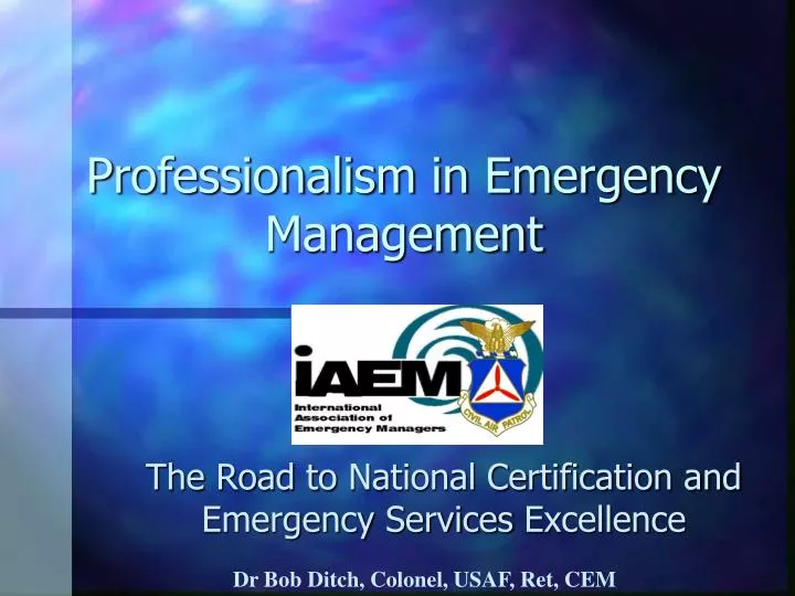 professionalism in emergency management