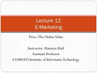 Lecture 12 E-Marketing
