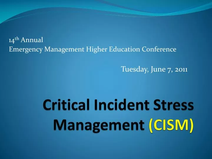 critical incident stress management cism