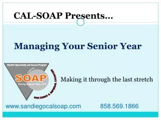 Managing Your Senior Year