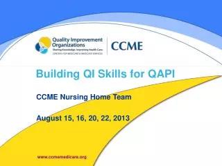 Building QI Skills for QAPI