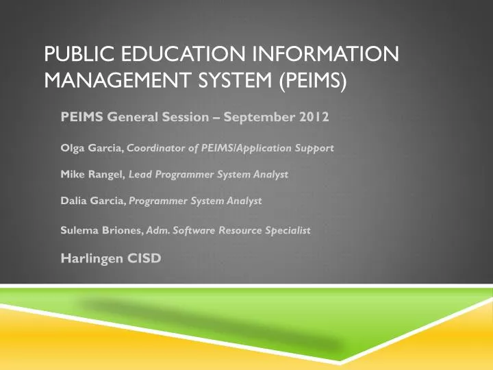 public education information management system peims