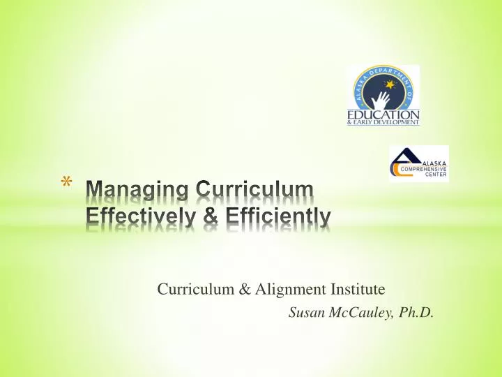 managing curriculum effectively efficiently