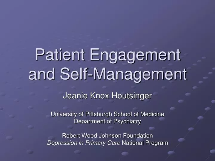 patient engagement and self management