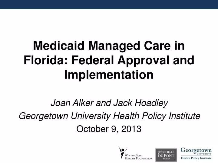 medicaid managed care in florida federal approval and implementation