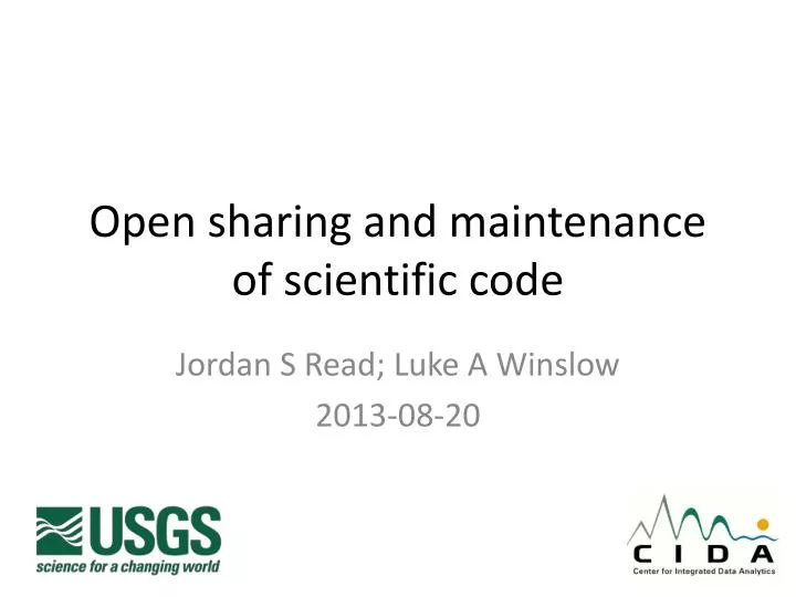 open sharing and maintenance of scientific code
