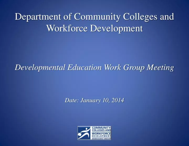 department of community colleges and workforce development