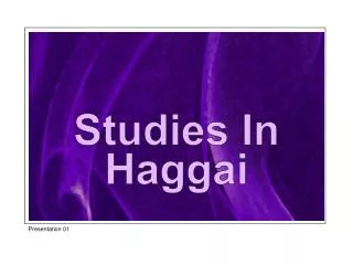 Studies In Haggai