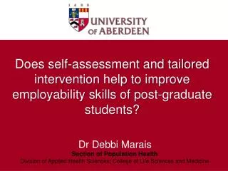 Does self-assessment and tailored intervention help to improve employability skills of post-graduate students?