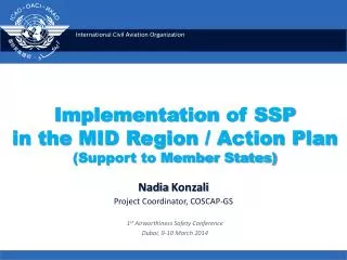 Implementation of SSP in the MID Region / Action Plan (Support to Member States)