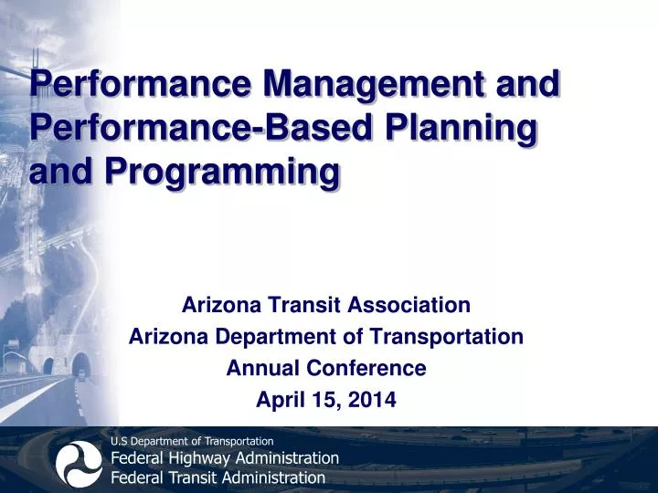 performance management and performance based planning and programming