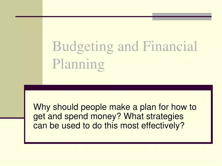 budgeting and financial planning