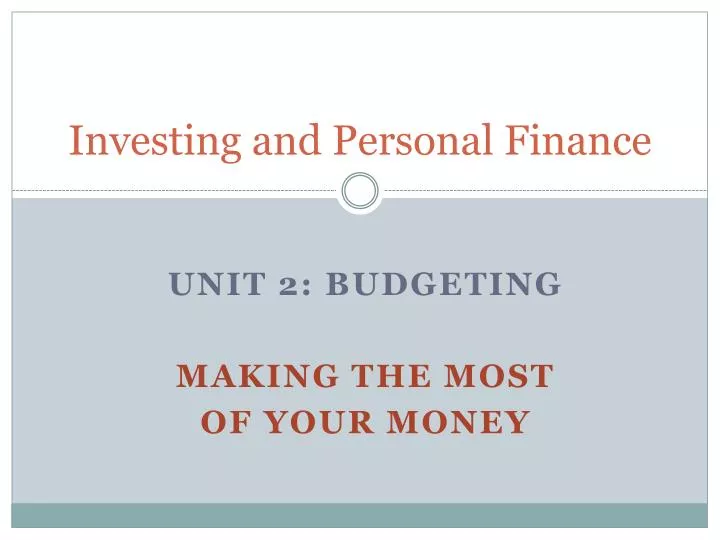 investing and personal finance