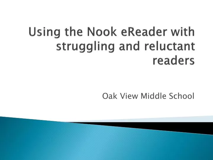 using the nook ereader with struggling and reluctant readers