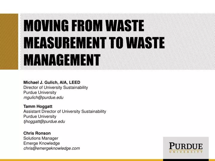 moving from waste measurement to waste management