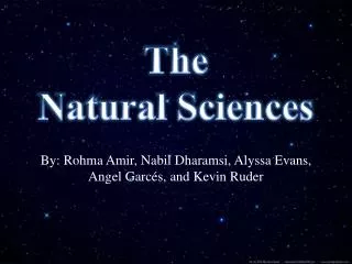 The Natural Sciences