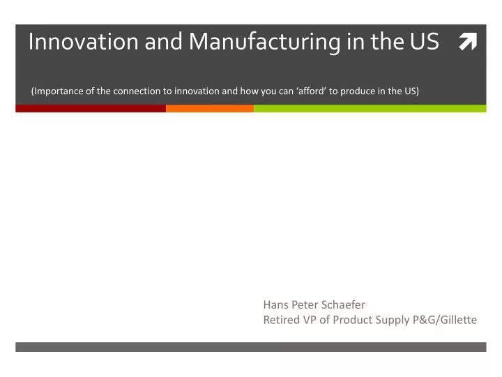 innovation and manufacturing in the us