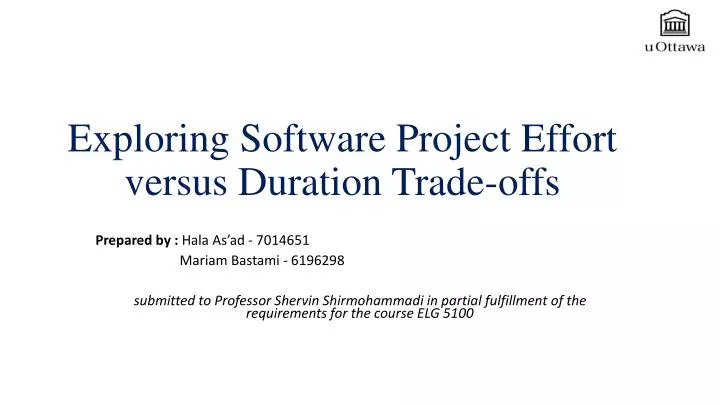 exploring software project effort versus duration trade offs