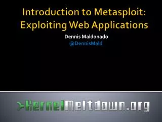 Introduction to Metasploit: Exploiting Web Applications