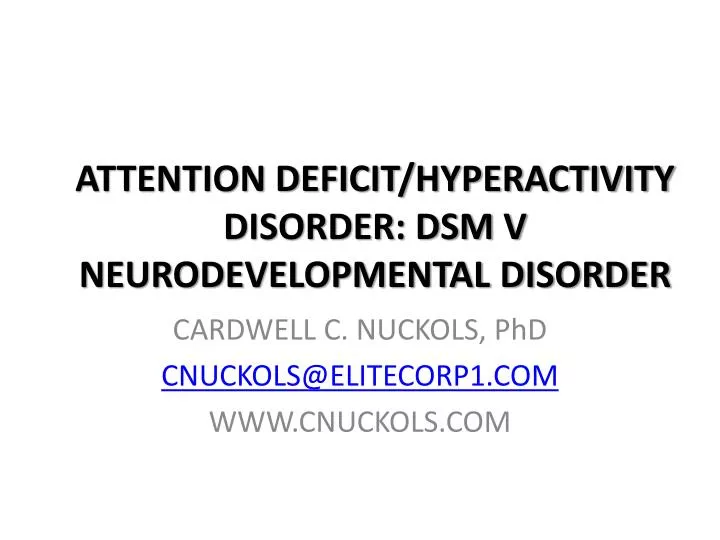 attention deficit hyperactivity disorder dsm v neurodevelopmental disorder