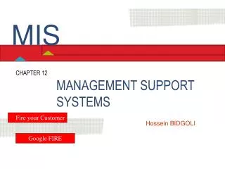 MANAGEMENT SUPPORT SYSTEMS