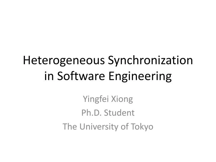 heterogeneous synchronization in software engineering